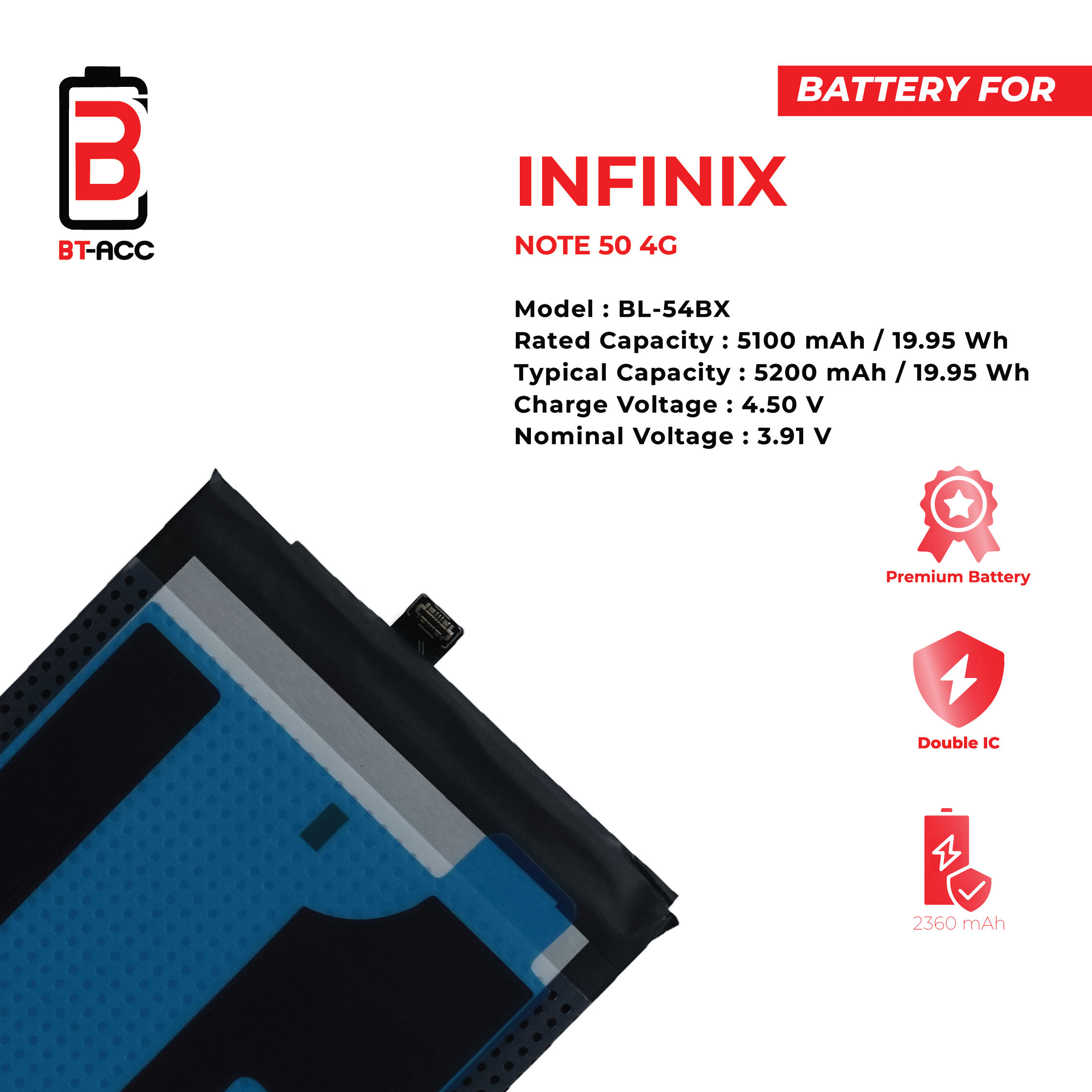 BT-ACC Baterai Infinix Note 50 4G / BL-54BX - Gambar 3
