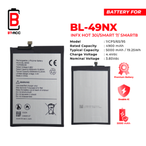 BT-ACC Baterai Infinix Hot 30i / Smart 7 / 8 / BL-49NX