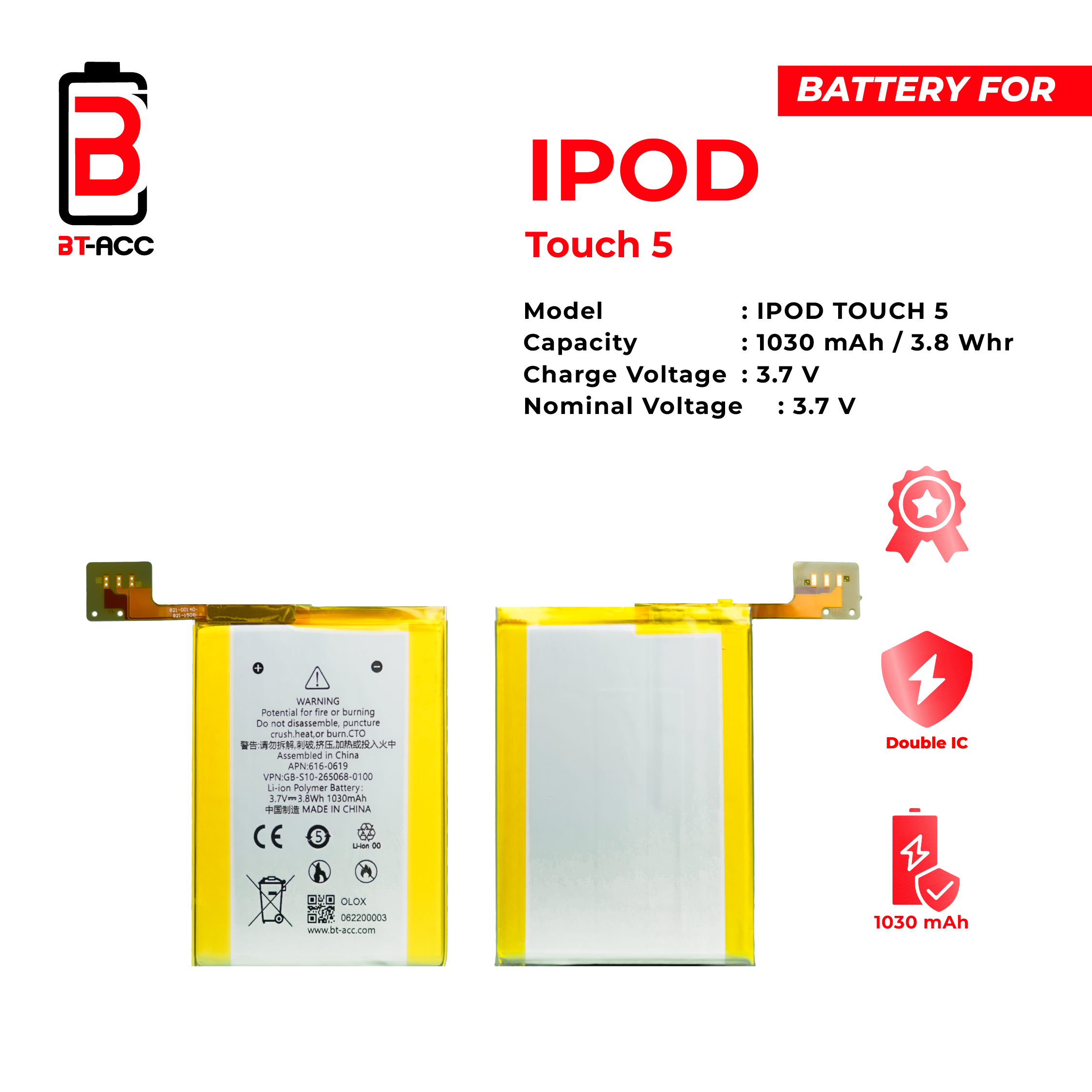 BT-ACC Baterai iPod Touch 5 (1030 mAh) - Image 2