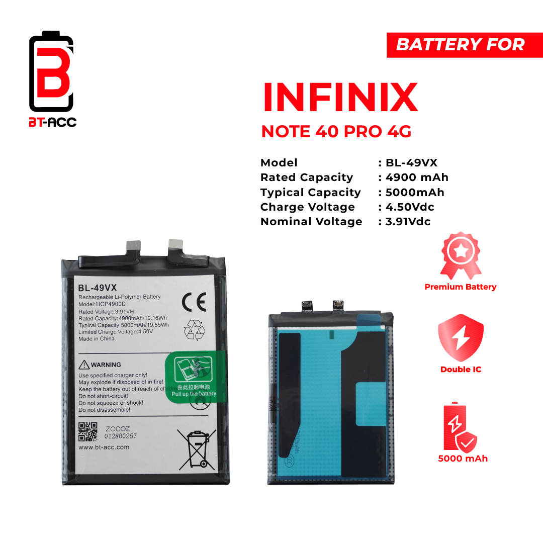 BT-ACC Baterai Infinix Note 40 Pro 4G / BL-49VX - Image 2