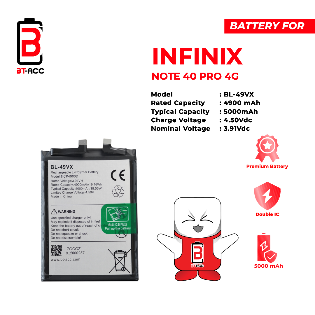 BT-ACC Baterai Infinix Note 40 Pro 4G / BL-49VX
