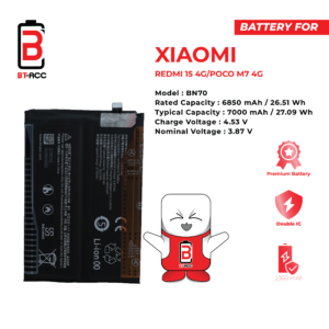 BT-ACC Baterai Xiaomi Redmi 15 4G / Poco M7 4G / BN70