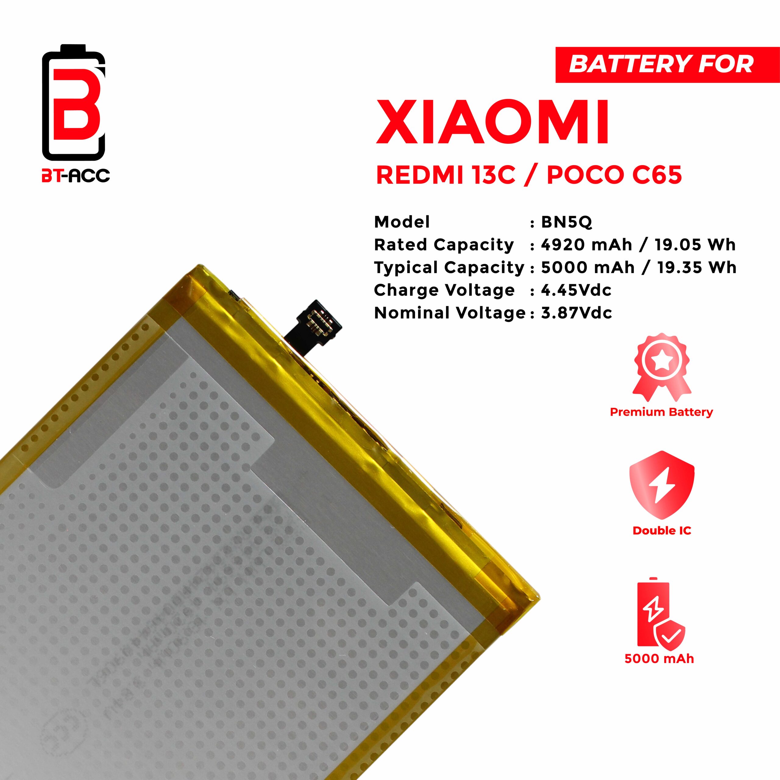 BT-ACC Baterai Poco C65 / Poco M6 5G / Redmi 13C / BN5Q - Gambar 3