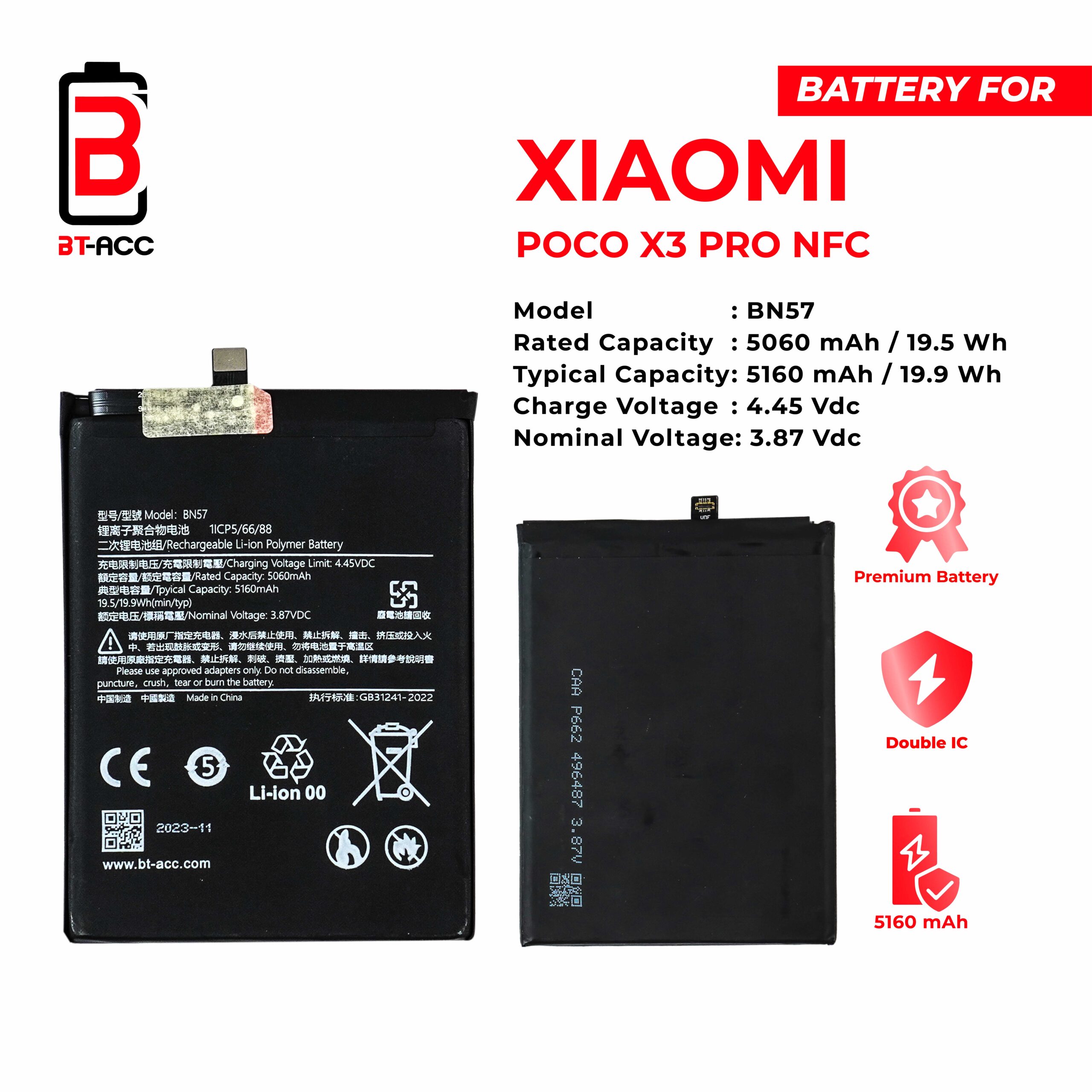 BT-ACC Baterai Poco X3 NFC / Poco X3 PRO NFC / BN57 - Gambar 2