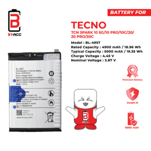BT-ACC Baterai Tecno Spark 10 5G / Spark 10 Pro / Spark 20 / Spark 20C / BL-49ST